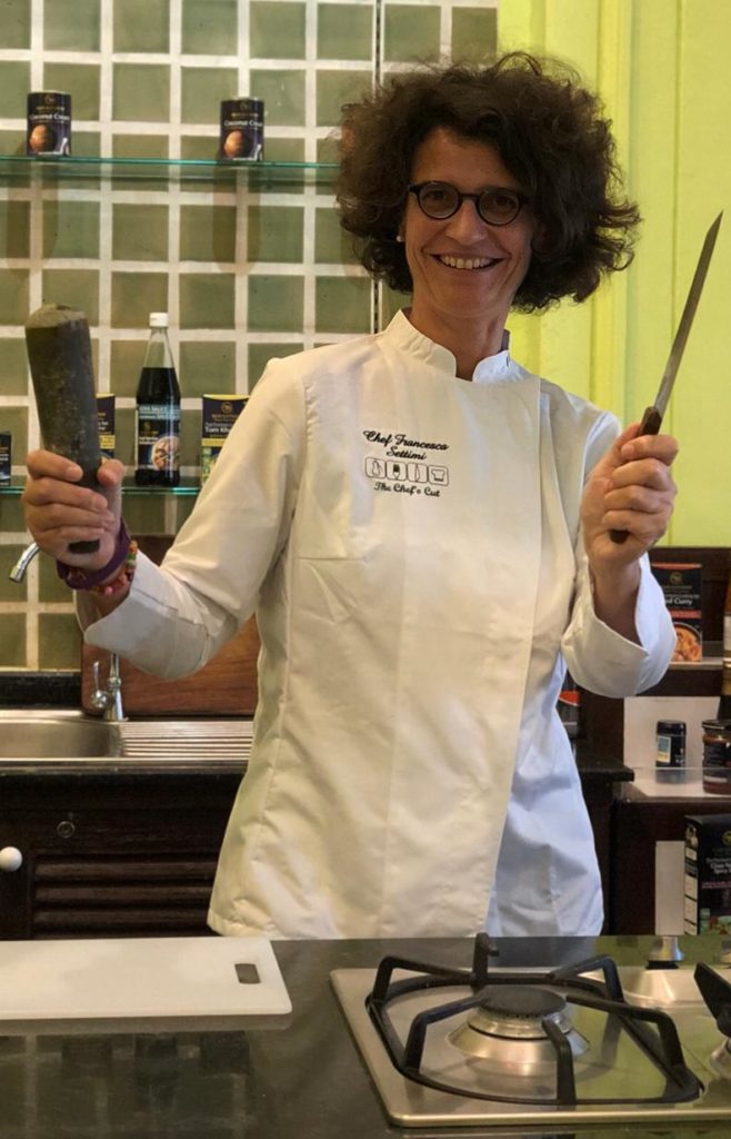 Francesca Settimi in The Blue Elephant restaurant and cooking school in Bangkok